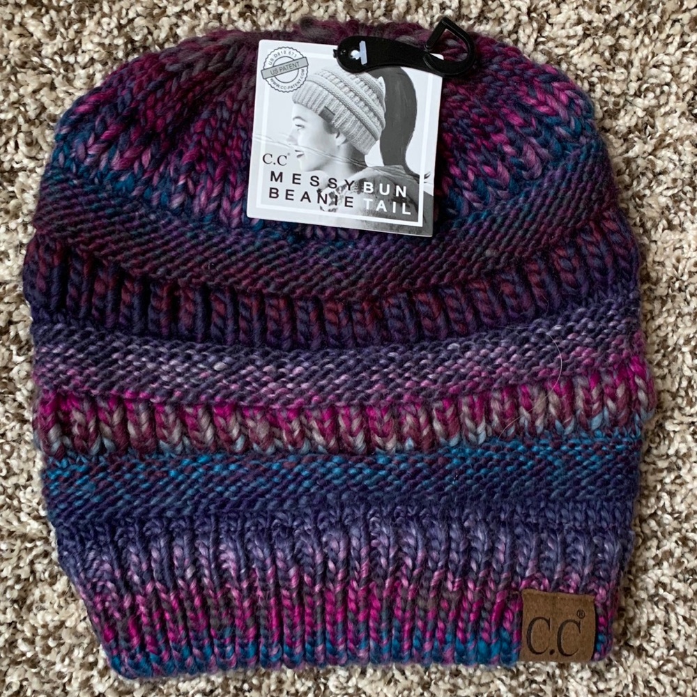 C.C Messy Bun Beanie Hat
